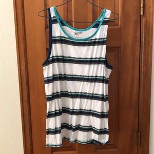 Mens Blue and White Striped Tank